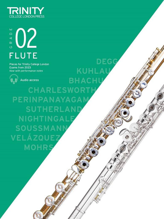 Trinity Flute Exam Pieces from 2023: Grade 2 flute book and audio