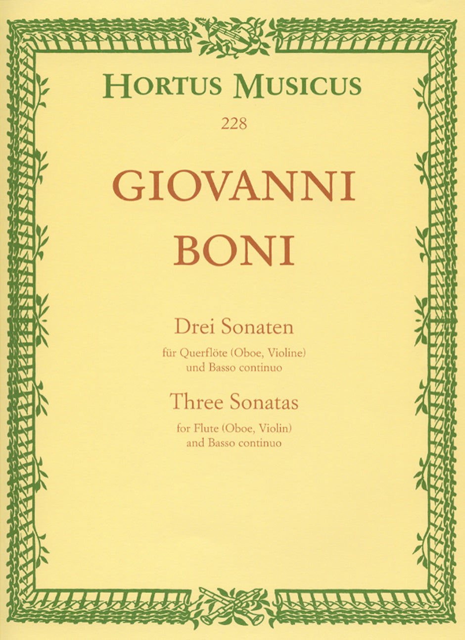Drei Sonaten for flute by Giovanni Boni