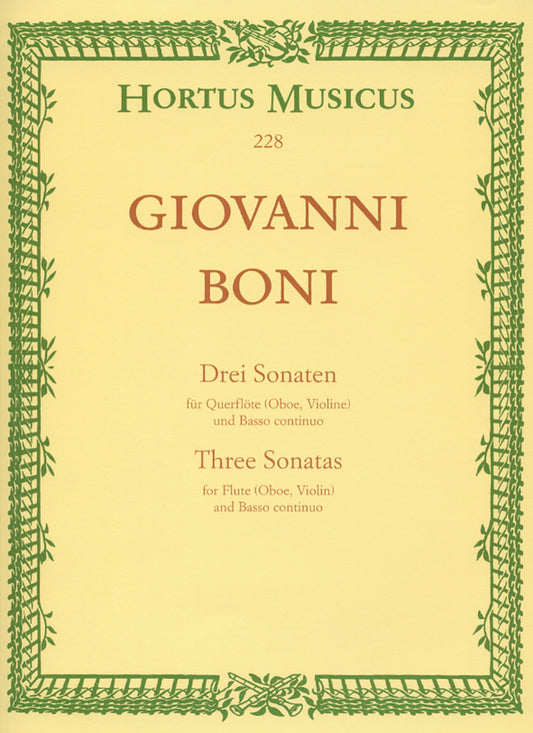 Drei Sonaten for flute by Giovanni Boni