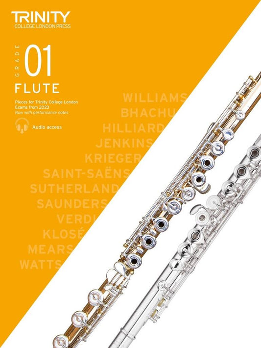 Trinity Flute Exam Pieces from 2023: Grade 1 flute book and audio